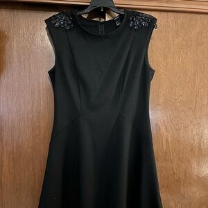 Forever 21 Black Mini Dress with Embellished Shoulders